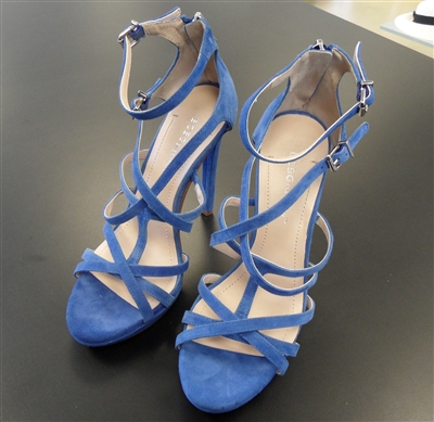 BCBG "Eneration" Blue Suede High Heel Sandals