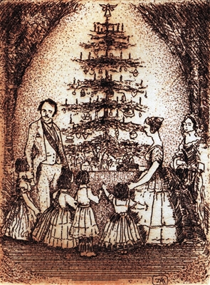 JOHN ANTHONY MILLER Victorian Christmas Giclee Print
