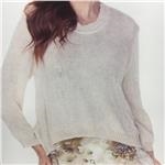 LINDI White Knit Pull-Over Stretch Sweater