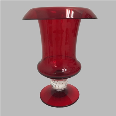 Hand Blown Italian Red Glass Vase